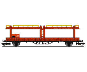 Vůz Npp/Leks na přepravu aut, ČSD, hnědo-černý, IV. epocha, TT, BuBiModel tt40163