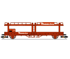 Vůz Npp/Leks na přepravu aut, ČSD, hnědý, IV. epocha, TT, BuBiModel tt40164