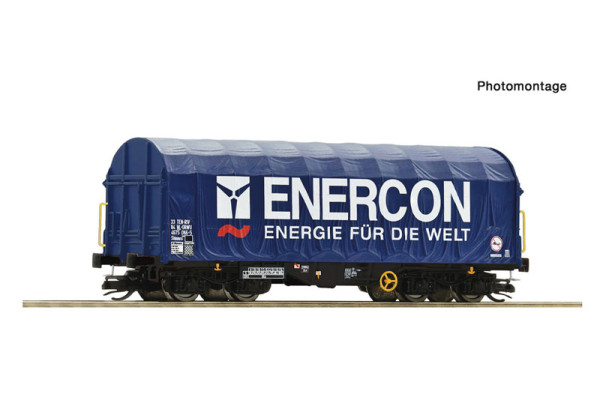 Vůz Shimmns s posuvnou plachtou, Enercon, VI. epocha, TT, Roco 6680061 Vůz Shimmns s posuvnou plachtou, Enercon, VI. epocha, TT, Roco 6680061