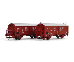 Set dvou nákladních vozů Tims 858 s posuvnou střechou, DB, IV. epocha, TT, DOPRODEJ, Tillig 01020