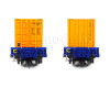 Set dvou plošinových vozů Sgmmns 4505 ložených dvěma 40‘ kontejnery Max Bögl, ERR, VI. epocha, TT, jednorázová série 2025, Tillig 01108