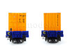 Set dvou plošinových vozů Sgmmns 4505 ložených dvěma 40‘ kontejnery Max Bögl, ERR, VI. epocha, TT, jednorázová série 2025, Tillig 01108
