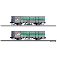 Set dvou otevřených dvounápravových vozů Fbs, Steiermärkischen Landesbahnen, V. epocha, TT, Tillig 01110