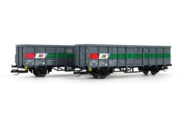 Set dvou otevřených dvounápravových vozů Fbs, Steiermärkischen Landesbahnen, V. epocha, TT, Tillig 01110
