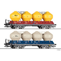 Set dvou vozů na sypké látky Uacs 451.1, „AB Vagon Trans s.r.o." VI. epocha, TT, Tillig 01117