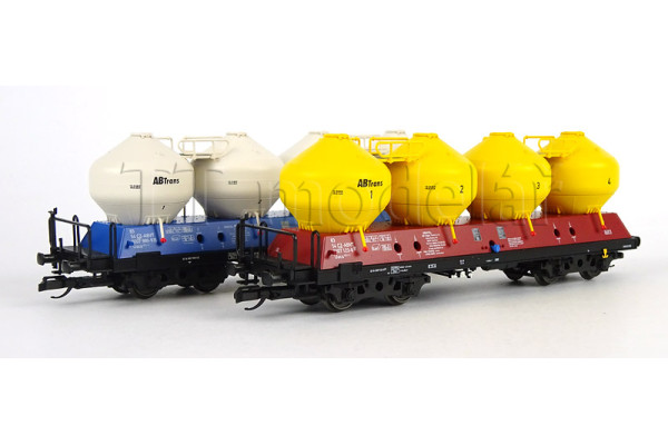 Set dvou vozů na sypké látky Uacs 451.1, „AB Vagon Trans s.r.o." VI. epocha, TT, Tillig 01117