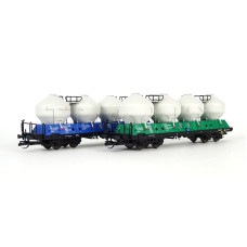 Set dvou vozů na sypké látky Uacs 451.1, „Raj-Wagon Trenčin spol. s.r.o.“, VI. epocha, TT, Tillig 01119