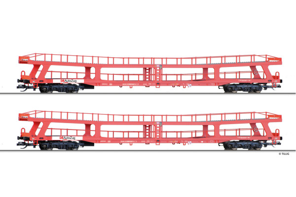 Set vozů pro přepravu aut řady DDm 915, DB AG, V. epocha, TT, Tillig 01136 Set vozů pro přepravu aut řady DDm 915, DB AG, V. epocha, TT, Tillig 01136