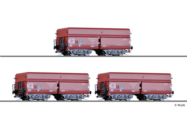 Set tří samovýsypných vozů řady OOt se sníženou korbou, DRG, II. epocha, TT, Tillig 01139
