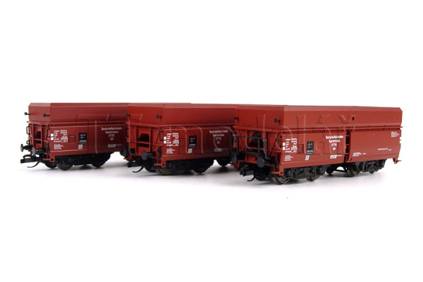 Set tří samovýsypných vozů řady OOt se sníženou korbou, DRG, II. epocha, TT, Tillig 01139 Set tří samovýsypných vozů řady OOt se sníženou korbou, DRG, II. epocha, TT, Tillig 01139