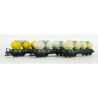 Set tří vozů na sypké látky, ČSD, IV. epocha, TT, limitovaná série pro DS model, Tillig 502342 Set tří vozů na sypké látky, ČSD, IV. epocha, TT, limitovaná série pro DS model, Tillig 502342