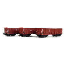 Set tří otevřených vozů OOmu, DR, IV. epocha, TT, model Galerie Tillig 2025, Tillig 502417