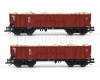 Set dvou otevřených vozů OOmu, DR, ložené dřevěnou kulatinou, IV. epocha, TT, model Galerie Tillig 2026, Tillig 502460