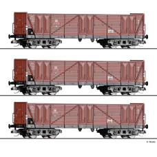 Set tří otevřených vozů OOr "Grundstoff-Industrie-Pendel", DR, IV. epocha, TT, Tillig TT Club 2025, Tillig 502699
