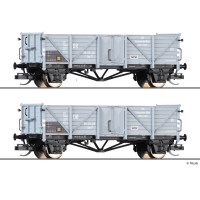 Set dvou otevřených vozů Om "VEB Eisenwerke West", DR, III. epocha, TT, Tillig TT Club 2026, Tillig 502800