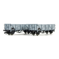 Set dvou otevřených vozů Om "VEB Eisenwerke West", DR, III. epocha, TT, Tillig TT Club 2026, Tillig 502800