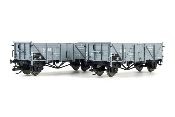 Set dvou otevřených vozů Om "VEB Eisenwerke West", DR, III. epocha, TT, Tillig TT Club 2026, Tillig 502800