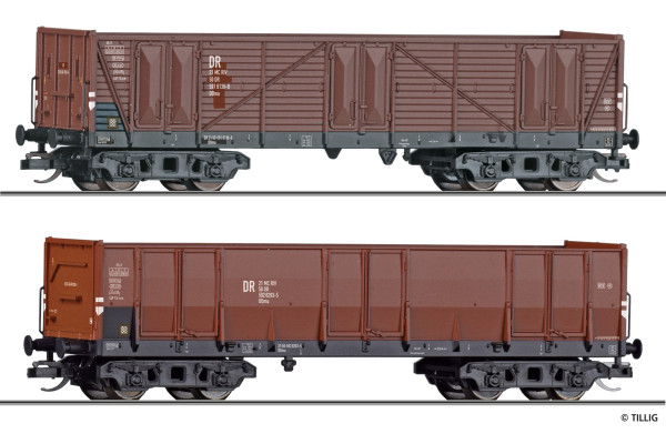 Set dvou otevřených nákladních vozů OOmu, s nákladem šrotu, IV. epocha, TT, Tillig TT Club 2027, Tillig 502905 Set dvou otevřených nákladních vozů OOmu, s nákladem šrotu, IV. epocha, TT, Tillig TT Club 2027, Tillig 502905