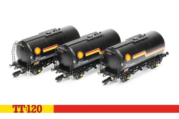 Set tří kotlových vozů TTA 35T Shell, Shell, VI. epocha, TT, Hornby TT6035