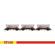 Set tří krytých výsypných vozů EWS HFA, EWS, V. epocha, TT, Hornby TT6036