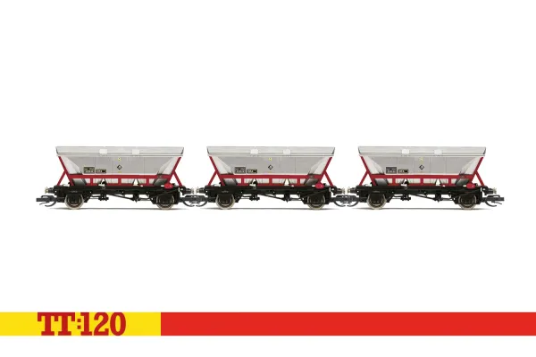 Set tří krytých výsypných vozů EWS HFA, EWS, V. epocha, TT, Hornby TT6036
