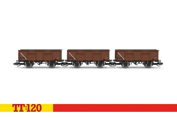 Set tří otevřených vozů 21T na přepravu minerálů, BR, III. epocha, TT, Hornby TT6039