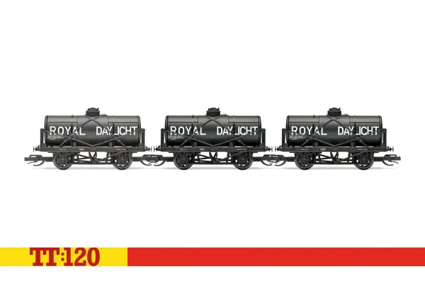 Set tří kotlových vozů 12T ,,Royal Daylight”, I. epocha, TT, Hornby TT6046