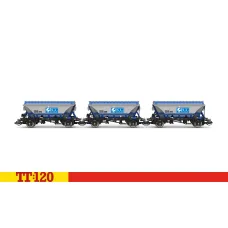 Set tří výsypných vozů CDA ,,ECC International”, ECC, IV.–V. epocha, TT, Hornby TT6049