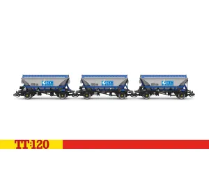 Set tří výsypných vozů CDA ,,ECC International”, ECC, IV.–V. epocha, TT, Hornby TT6049