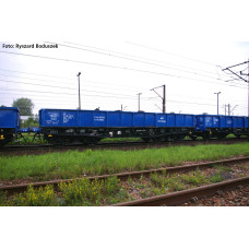 Set dvou nízkostěnných čtyřosých vozů 401 Zb, PKP Cargo, VI. epocha, H0, Piko 28313