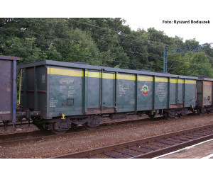 Set dvou otevřených čtyřosých vozů Eaos, PKP Cargo, V. epocha, H0, Piko 28314