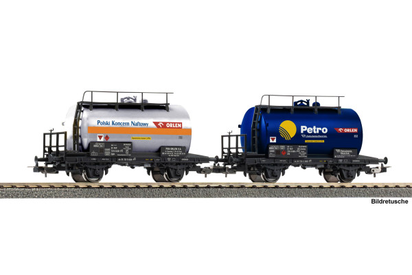 Set dvou kotlových vozů řad Zgkk a Zkk, PKP, V. epocha, H0, Piko 28347