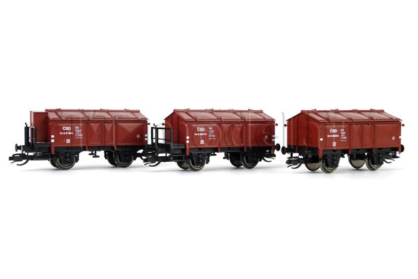 Set tří vozů na vápno, s klapkami, ČSD, III. epocha, TT, PMT 65295