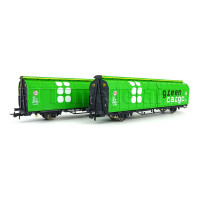 Set dvou vozů s posuvnými stěnami Hbillns-v, Green Cargo, VI. epocha, H0, Roco 6600114