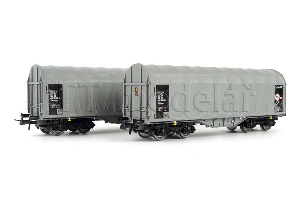 Set dvou vozů s posuvnou plachtou Shimmns, ČD, V.–VI. epocha, H0, Roco 6600144