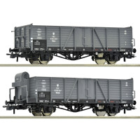 Set dvou otevřených dvounápravových vozů Wddo(h), PKP, III. epocha, H0, Roco 6600216