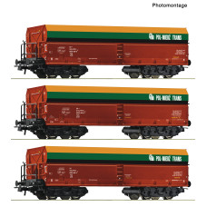 Set tří samovýsypných vozů řady Fals, Pol-Miedz Trans, VI. epocha, H0, Roco 6600218