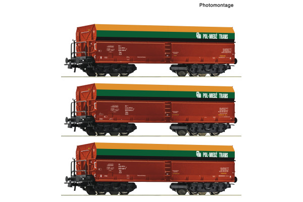 Set tří samovýsypných vozů řady Fals, Pol-Miedz Trans, VI. epocha, H0, Roco 6600218