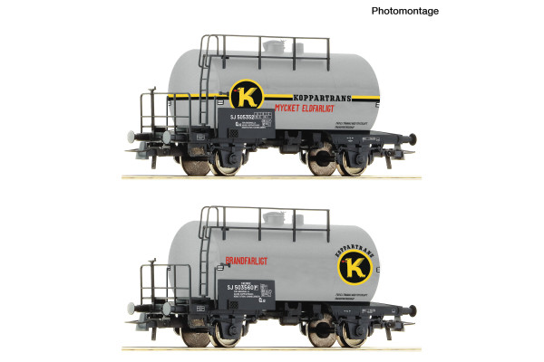 Set dvou kotlových vozů, SJ, III.–IV. epocha, H0, Tillig 6600302 Set dvou kotlových vozů, SJ, III.–IV. epocha, H0, Tillig 6600302