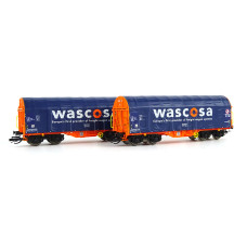 Set dvou vozů Shimmns s posuvnou plachtou, Wascosa, VI. epocha, TT, Roco 6680006