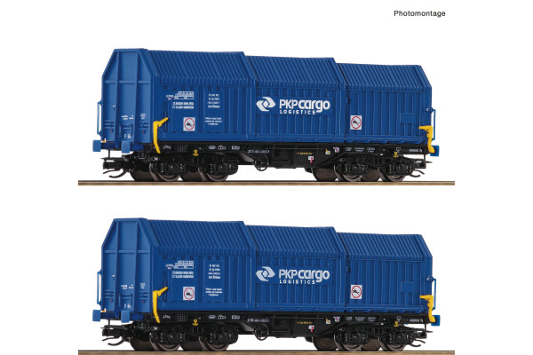 Set dvou vozů Shimmns s teleskopickými stěnami, PKP Cargo, VI. epocha, TT, Roco 6680008-1