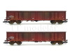 Set tří otevřených vysokostěnných vozů řady Eas, DR, patinované, IV. epocha, TT, Roco 6680017
