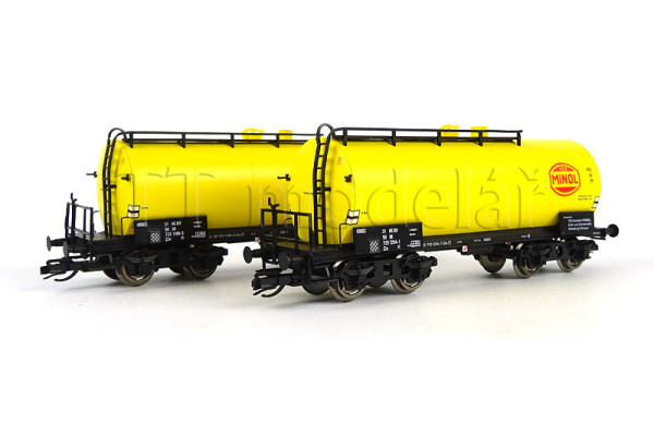 Set dvou kotlových vozů řady ZZw, MINOL, DR, IV. epocha, TT, Roco 6680019 Set dvou kotlových vozů řady ZZw, MINOL, DR, IV. epocha, TT, Roco 6680019