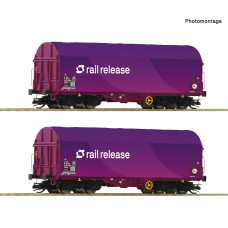 Set dvou vozů Shimmns s posuvnou plachtou, Railrelease, VI. epocha, TT, Roco 6680024