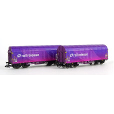 Set dvou vozů Shimmns s posuvnou plachtou, Railrelease, VI. epocha, TT, Roco 6680024