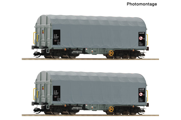 Set dvou vozů Shimmns s posuvnou plachtou, ČD Cargo, VI. epocha, TT, Roco 6680025