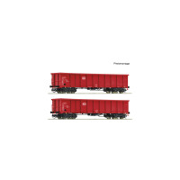 Set dvou otevřených čtyřosých vozů Eaons-x, DB AG, VI. epocha, TT, Roco 6680052