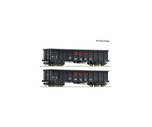 Set dvou otevřených čtyřosých vozů Eanos, Ermewa, VI. epocha, TT, Roco 6680053
