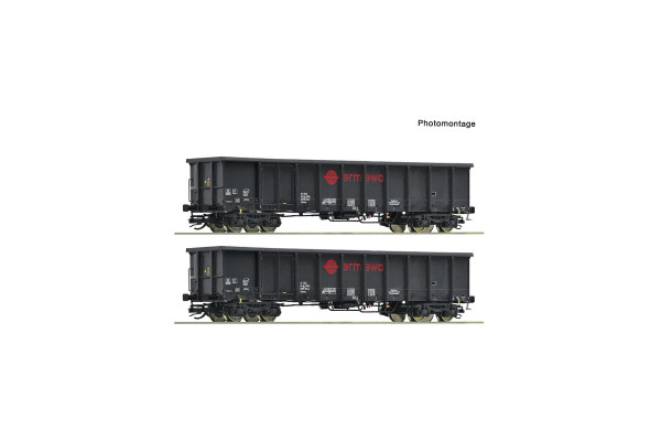 Set dvou otevřených čtyřosých vozů Eanos, Ermewa, VI. epocha, TT, Roco 6680053