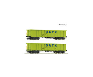 Set dvou otevřených čtyřosých vozů Eanos, GATX, VI. epocha, TT, Roco 6680054